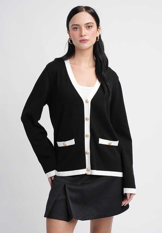 Amelia Signature Button-Up Knit Cardigan