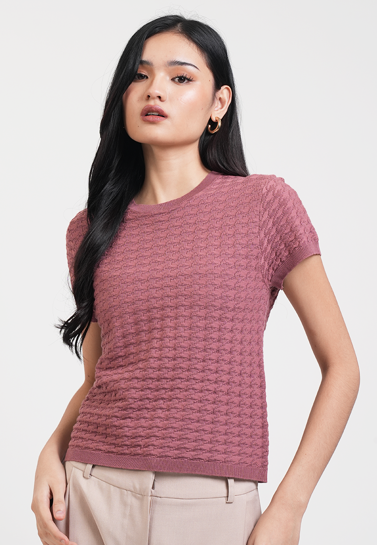 Chantel Textured Waffle Knit Top