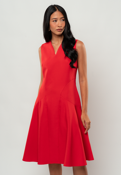 Noa A-Line Dress with Notched V-Neck