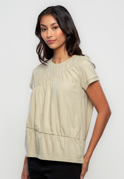 Shea Diagonal Shirred T-Shirt