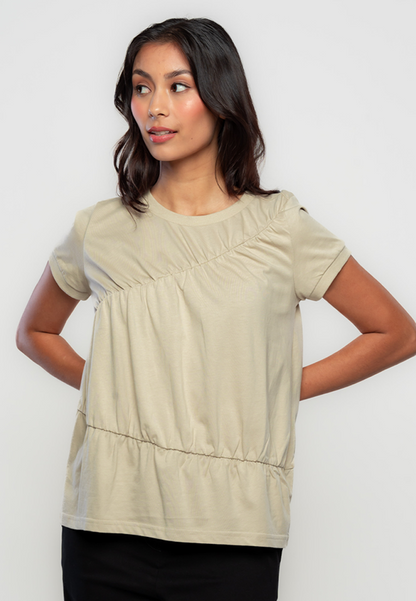 Shea Diagonal Shirred T-Shirt