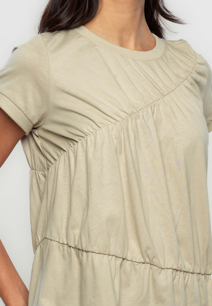 Shea Diagonal Shirred T-Shirt