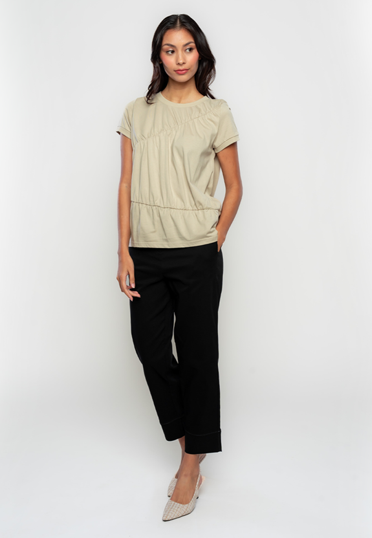 Shea Diagonal Shirred T-Shirt