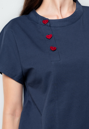 Shania Knit Heart Button Detail Top