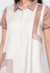 Ophelia Line & Shapes Print Shirt Dress