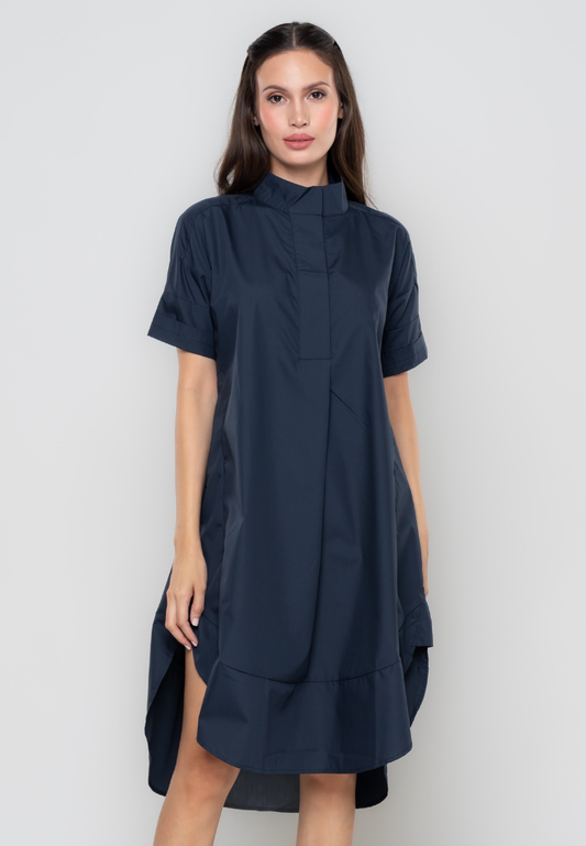 River Semi-Trapeze Button Down Dress