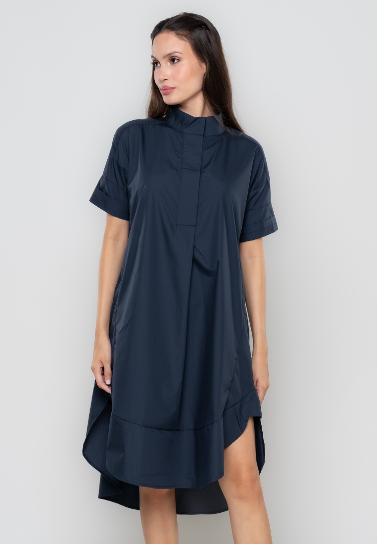 River Semi-Trapeze Button Down Dress