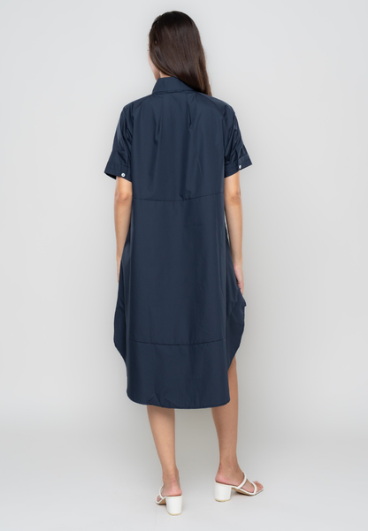 River Semi-Trapeze Button Down Dress