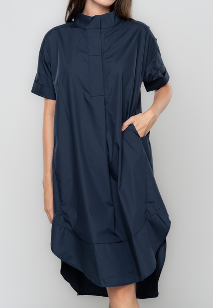 River Semi-Trapeze Button Down Dress