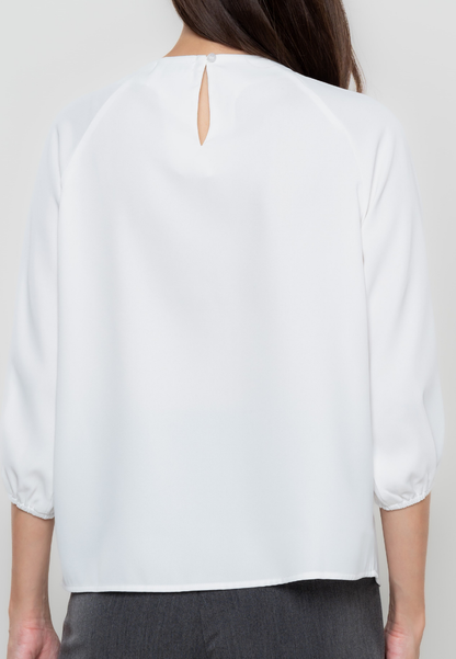 Melissa Pleated Neckline 3/4's Blouse