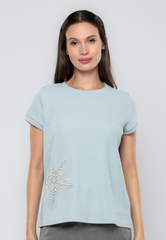 Amaia Shirt With Guipuire Starfish Patch Lace