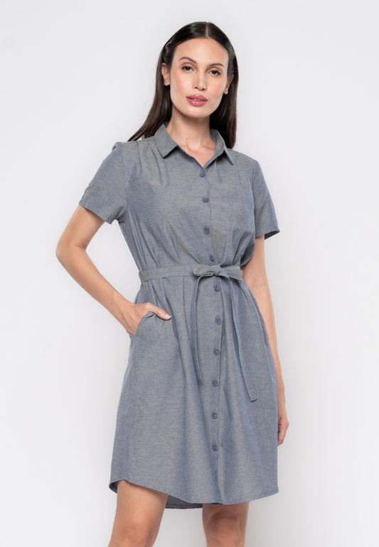 Elaine Chambray Inspired Shirt Dress