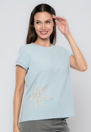 Amaia Shirt With Guipuire Starfish Patch Lace