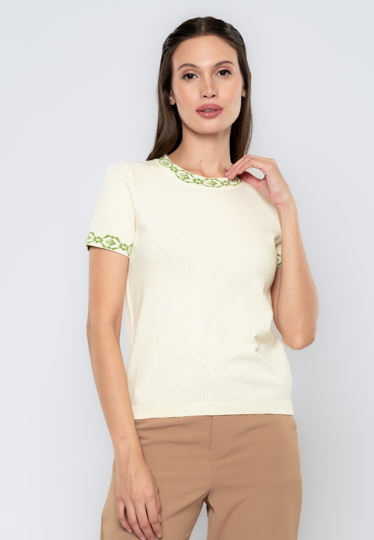 Tati Monogram Ribbed Knit Top