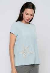 Amaia Shirt With Guipuire Starfish Patch Lace