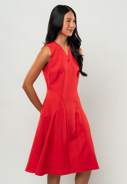 Noa A-Line Dress with Notched V-Neck