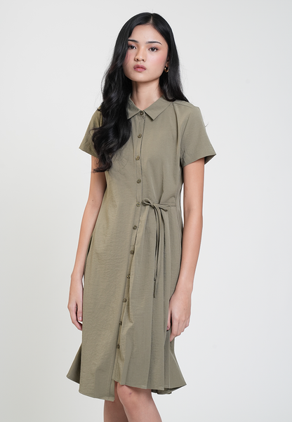 Elodie Button-Down Waist Tie Dress