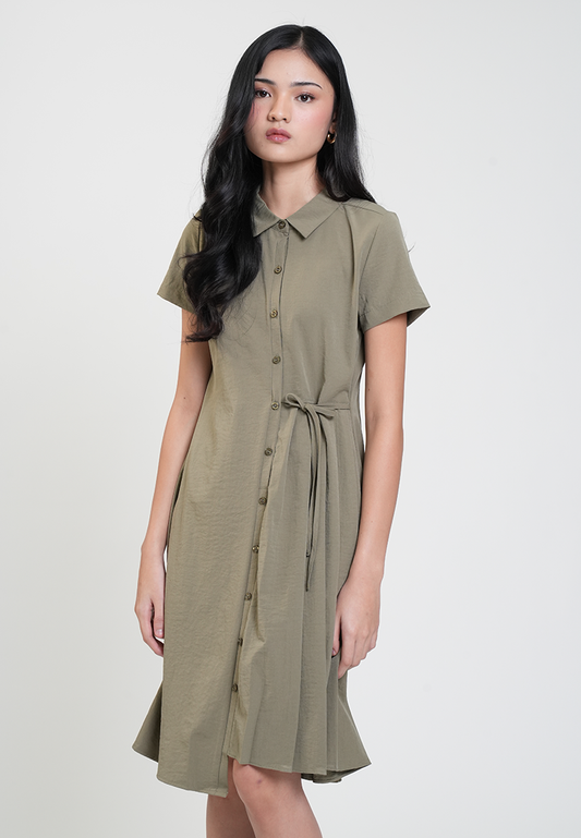 Elodie Button-Down Waist Tie Dress