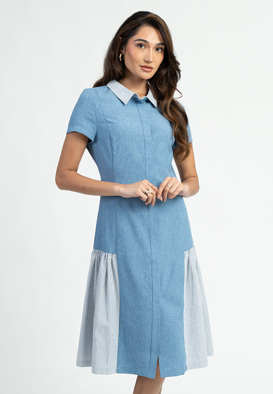 Suzannah Collared A-Line Dress