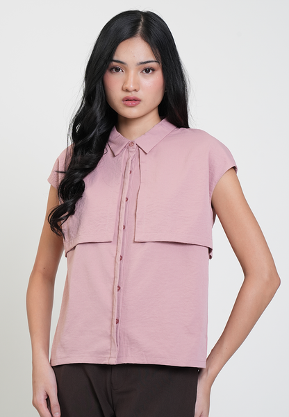 Danielle Cap Sleeve Collared Top