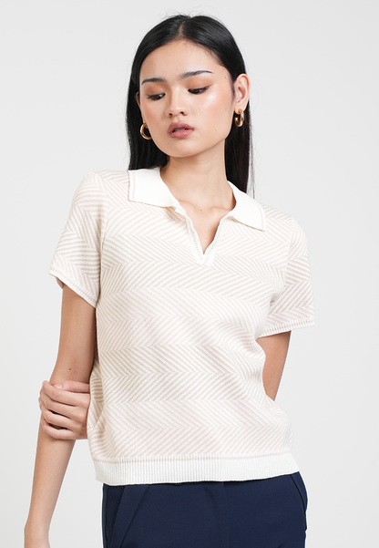 Sophie Short Sleeve Textured Polo Knit