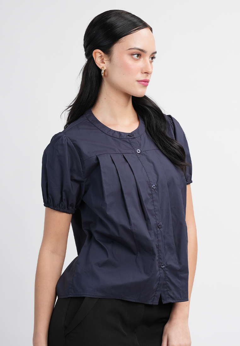 Sarah Button-Down Puff Sleeve Blouse