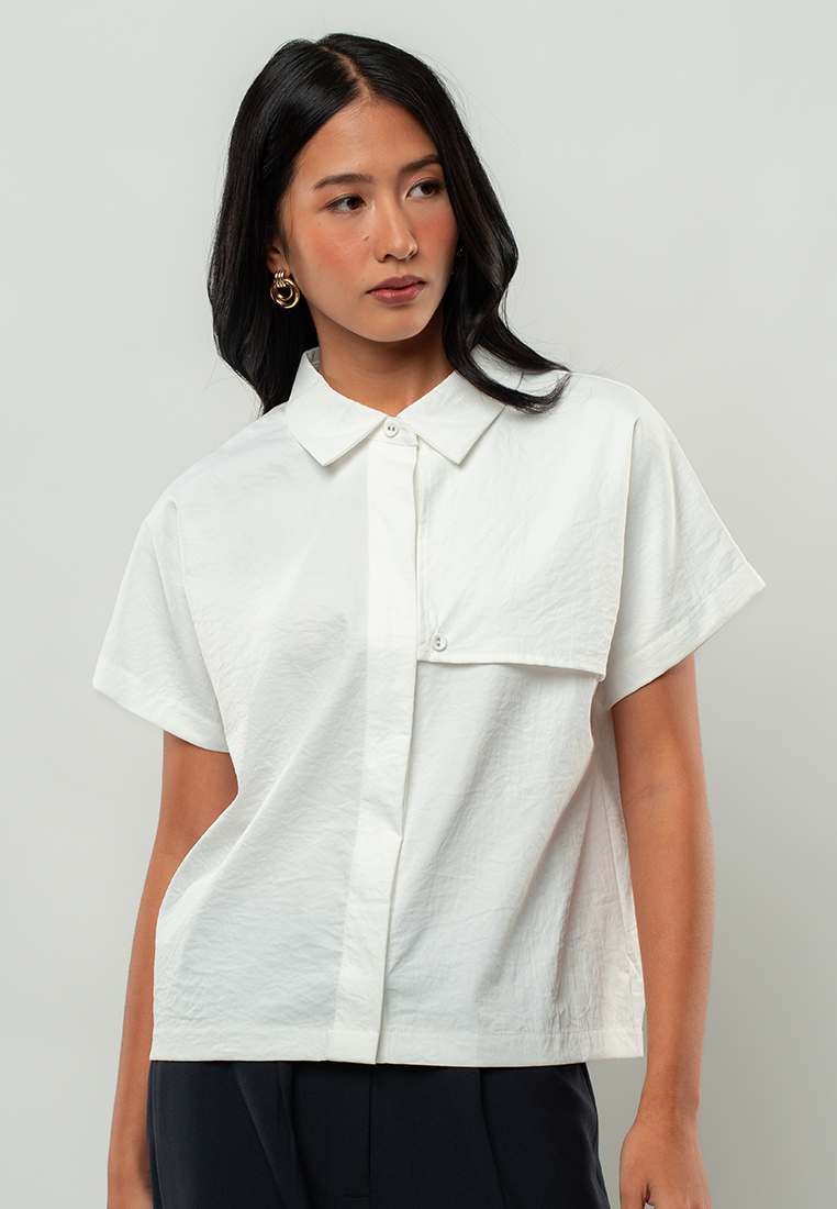 Katrine Asymmetric Collared Top