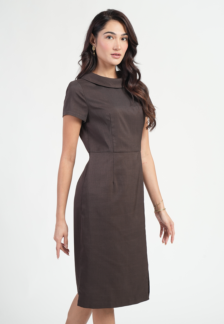 Evangeline Professional Rounded Collar Sheath Dress