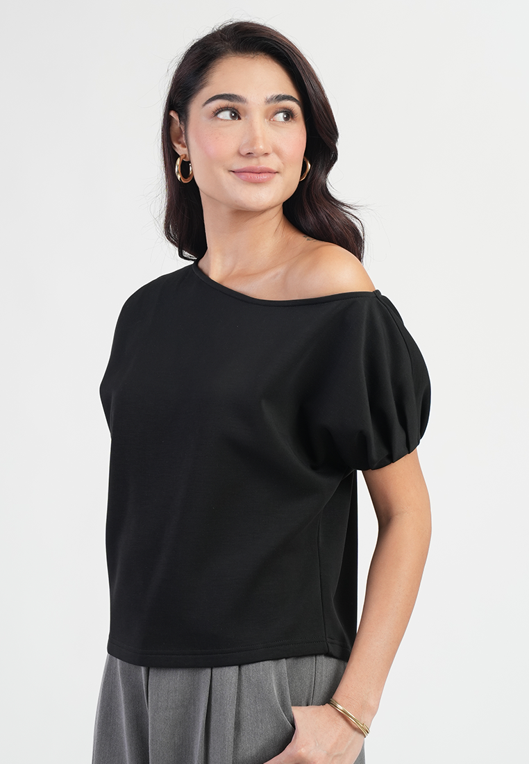 Cassandra One-Shoulder Puff Sleeve Top
