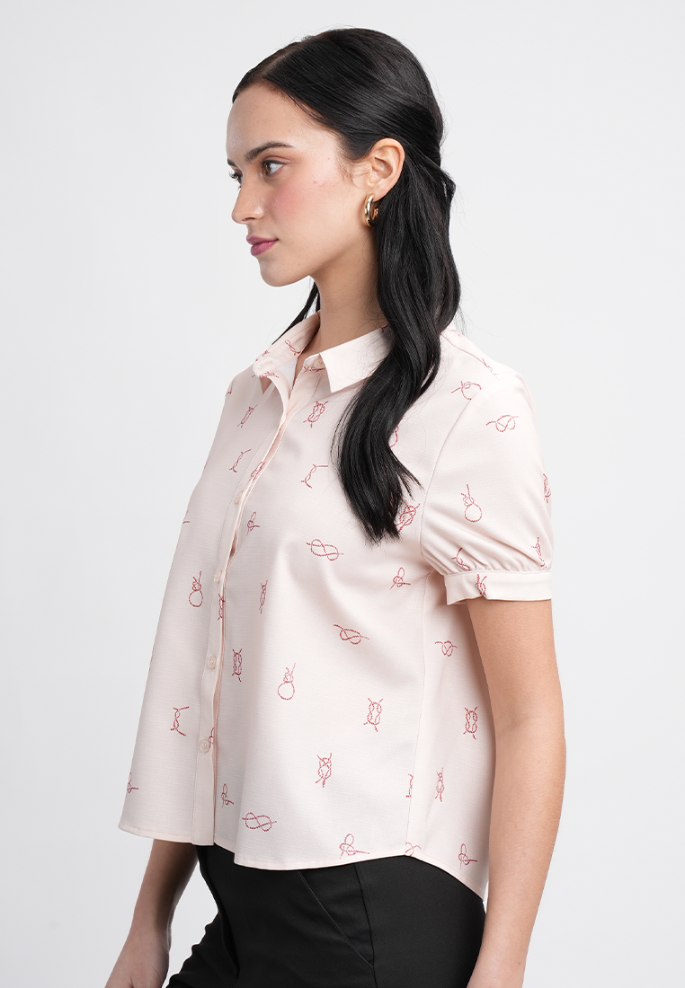 Cady Collared Button-Up Top