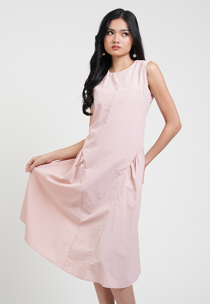 Reign Textured Side Pleat A-line Dress