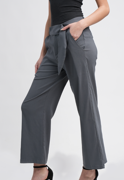 Hannah High-Waisted Wide Leg Belted Trousers