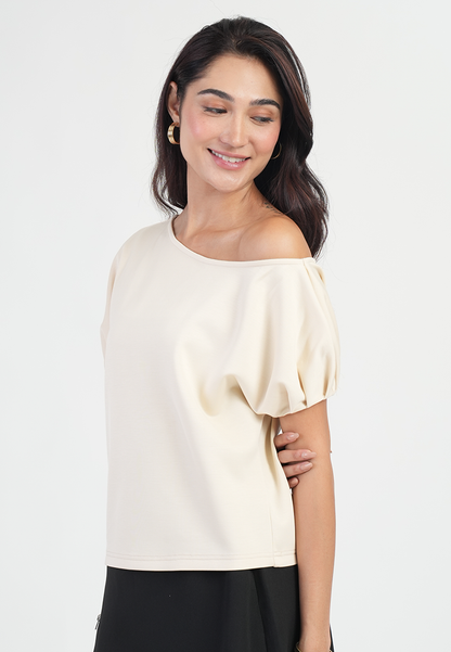 Cassandra One-Shoulder Puff Sleeve Top