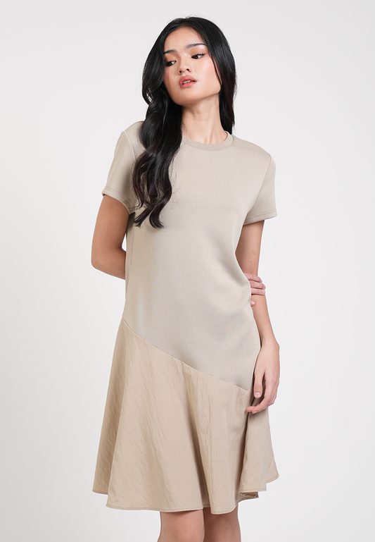 Crystal Modern Diagonal Seam A-Line Dress
