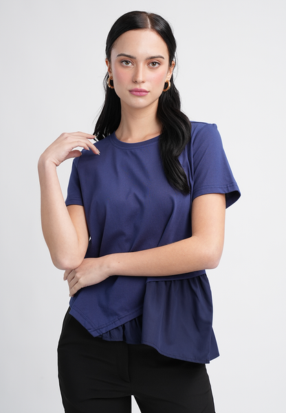 Harper Tee with Slanted Peplum Hem