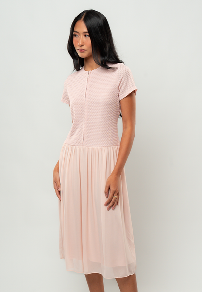 Marielle Textured Dropwaist Midi Dress