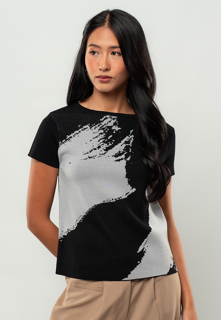 Marissa Abstract Colorblock Knit Top