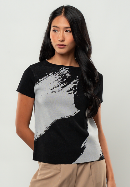 Marissa Abstract Colorblock Knit Top