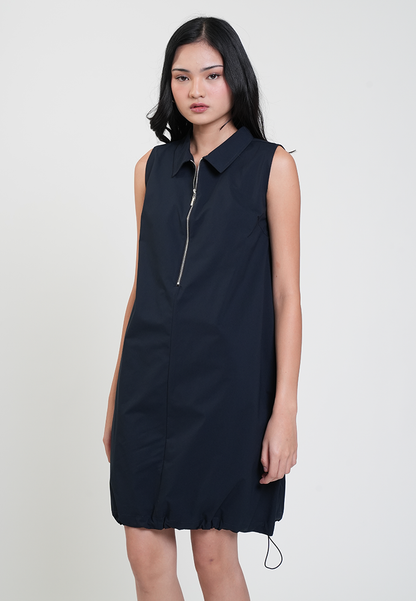 Cleo Collared Zipper Sleeveless Shift Dress