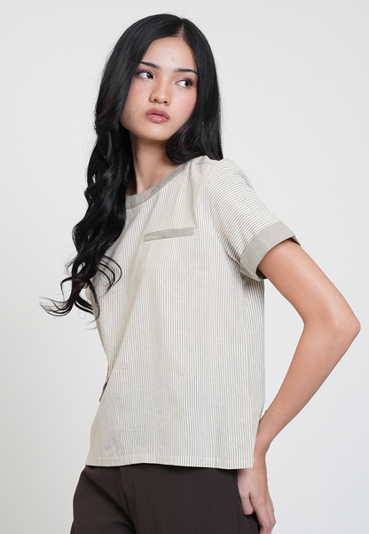 Kaycee Contrast Collar Boxy Top