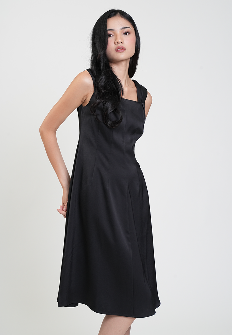 Genevieve Sleeveless Square-Neck Dress
