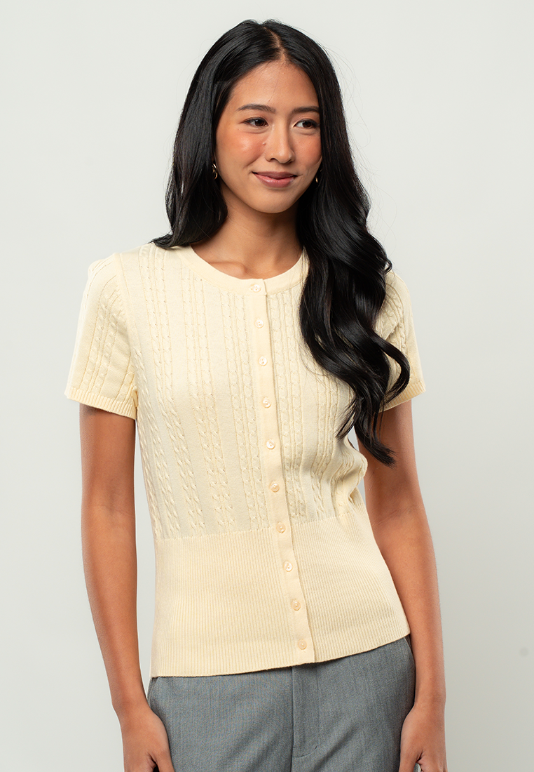 Lilly Classic Cable Knit Cardigan Top