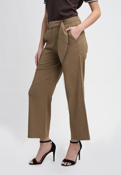 Hannah High-Waisted Wide Leg Belted Trousers