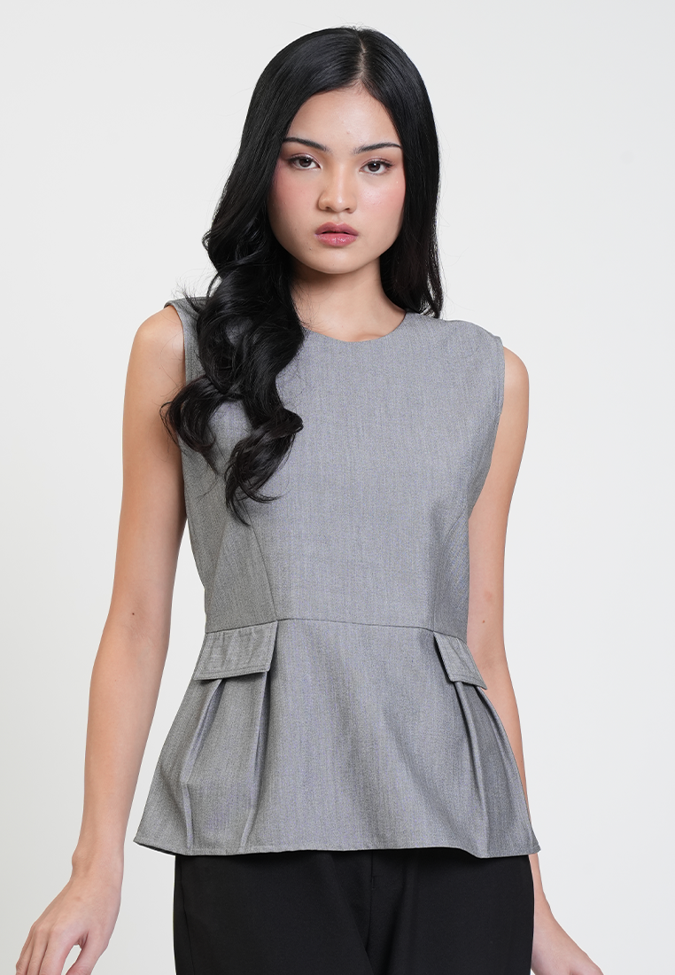 Capri Sleeveless Peplum Blouse