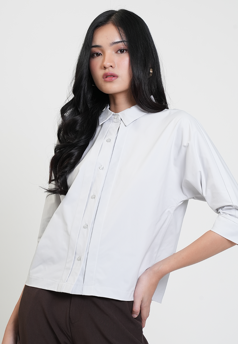 Aster Collared 3/4 Button-Down Blouse
