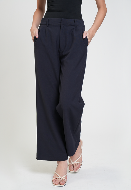 Rachel Pleated Wide-Leg Trousers