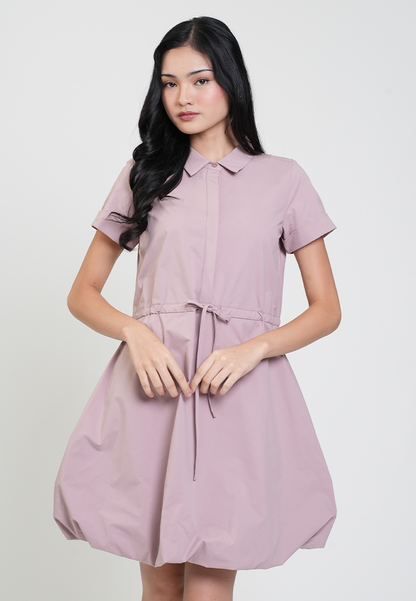 Misty Collared Drawstring Bubble Hem Dress