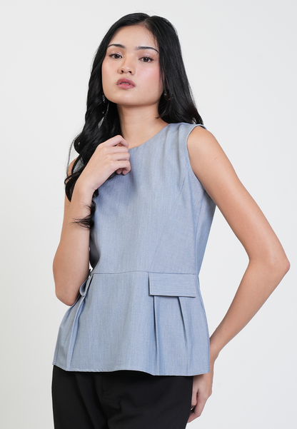 Capri Sleeveless Peplum Blouse