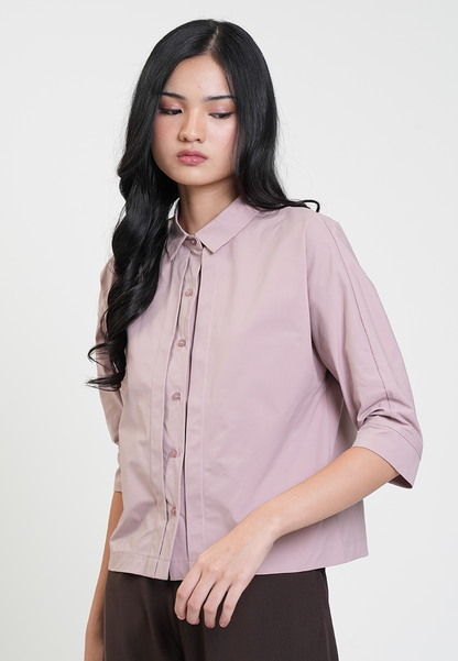 Aster Collared 3/4 Button-Down Blouse