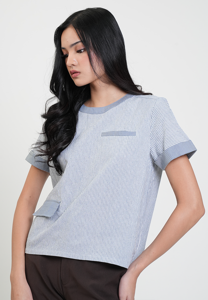 Kaycee Contrast Collar Boxy Top